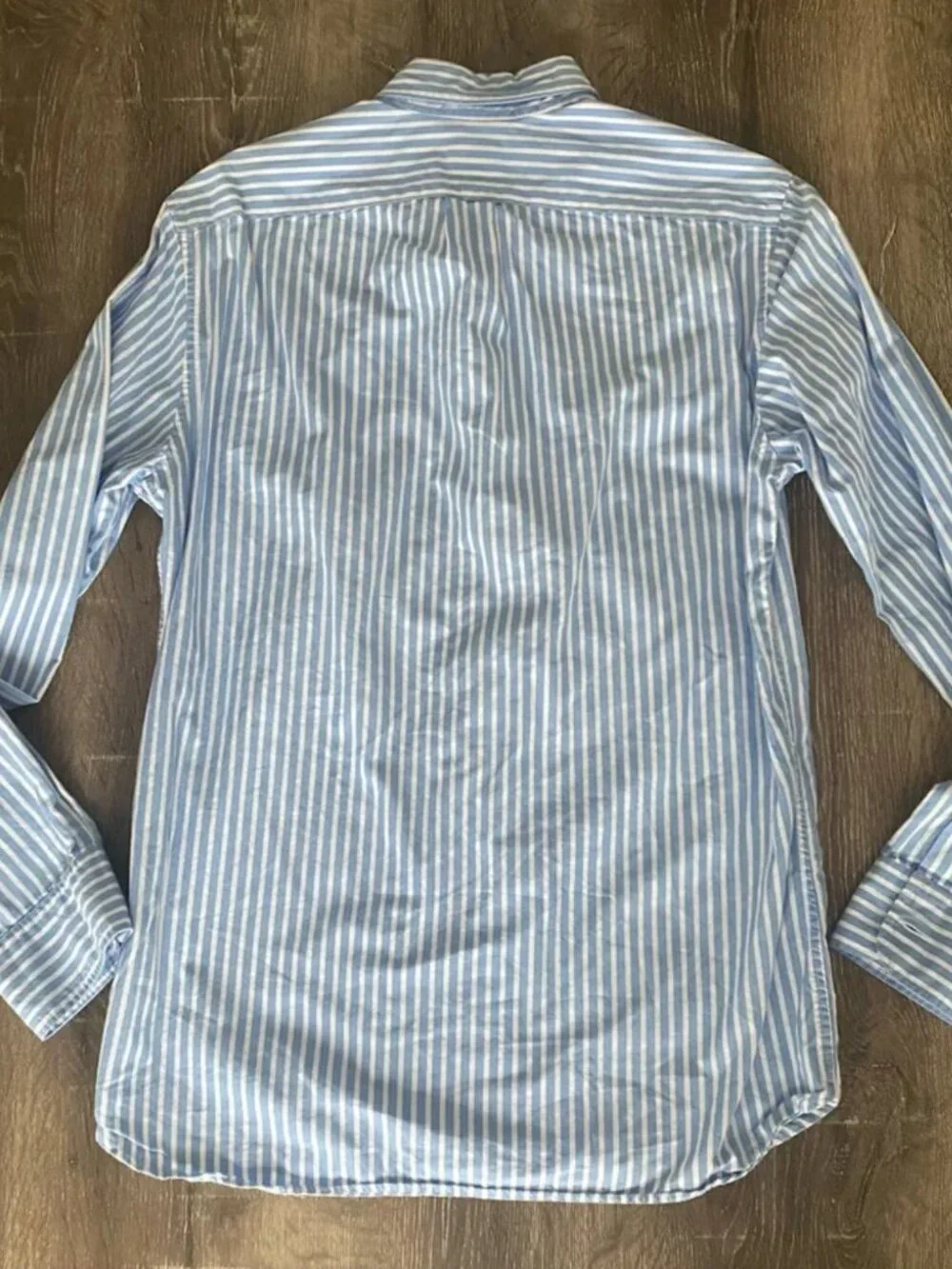 J. Crew Classic White & Blue Striped Button Down Shirt Men's Small
